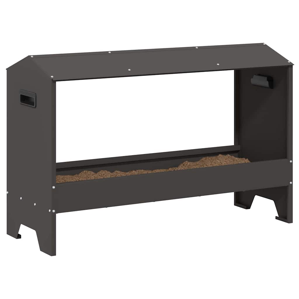 Kippen voederbak Zwart 81 x 32 x 53,5 cm Koudgewalst Staal is nu te koop bij PeponiXL, paradijselijk wonen!