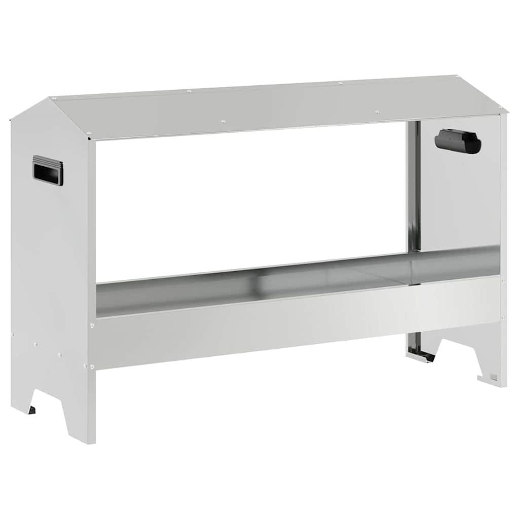 Kippen voederbak Zilver 81 x 32 x 53,5 cm Gegalvaniseerd staal is nu te koop bij PeponiXL, paradijselijk wonen!