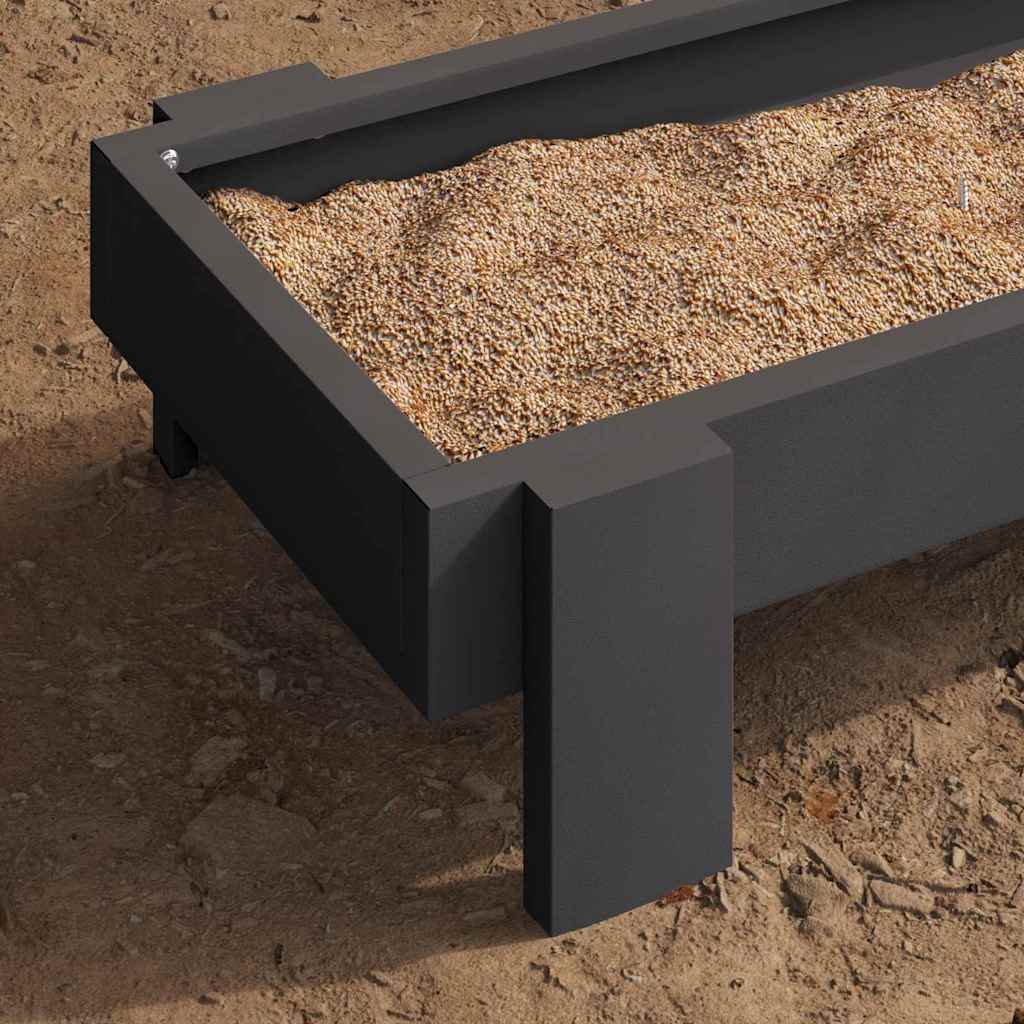Kippen voederbak Zwart 80 x 28 x 13.5 cm Koudgewalst Staal is nu te koop bij PeponiXL, paradijselijk wonen!