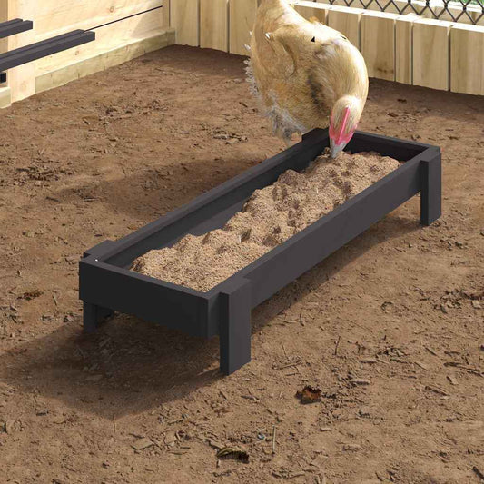 Kippen voederbak Zwart 80 x 28 x 13.5 cm Koudgewalst Staal is nu te koop bij PeponiXL, paradijselijk wonen!
