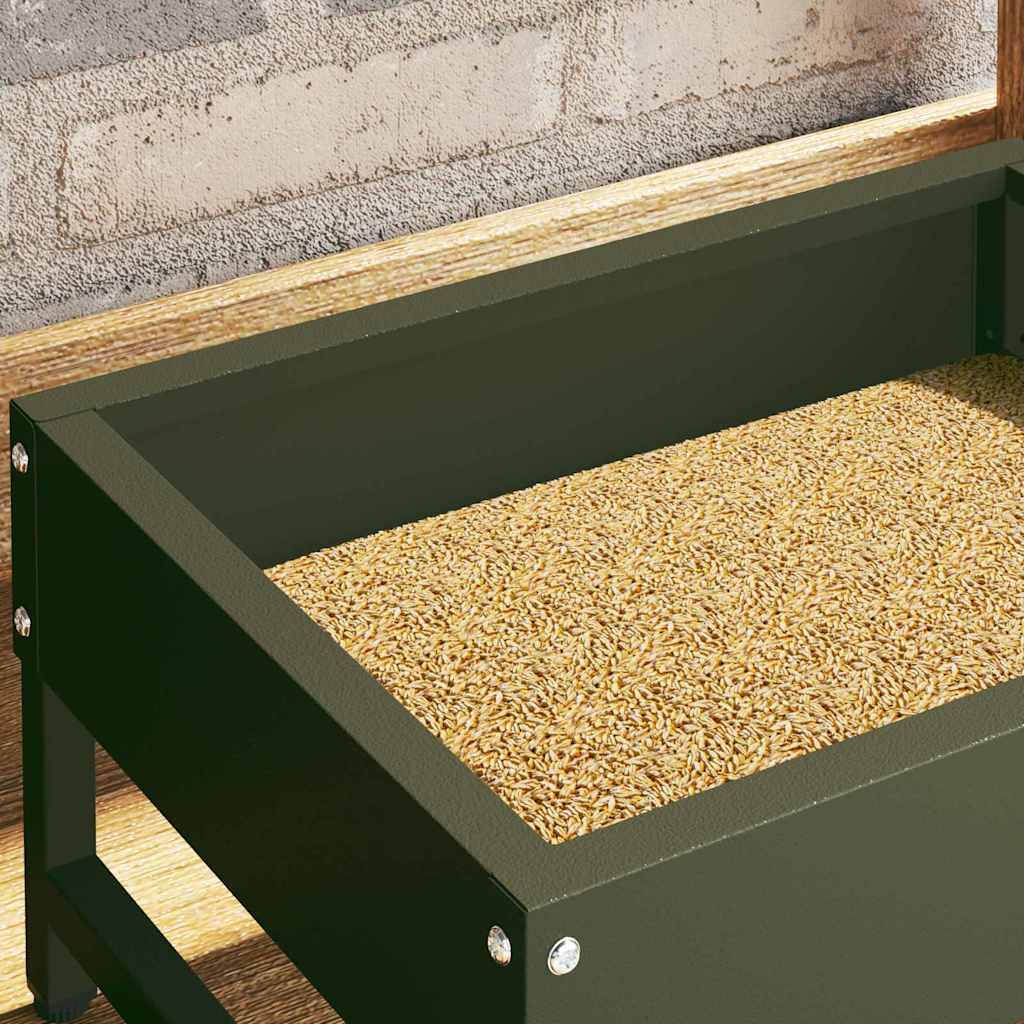 Vogeleter Olijf Groen 80 x 28 x 13.5 cm Koudgewalst Staal is nu te koop bij PeponiXL, paradijselijk wonen!