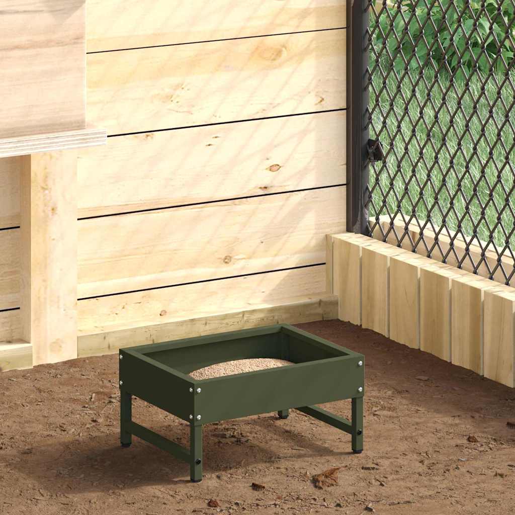 Vogeleter Olijf Groen 80 x 28 x 13.5 cm Koudgewalst Staal is nu te koop bij PeponiXL, paradijselijk wonen!