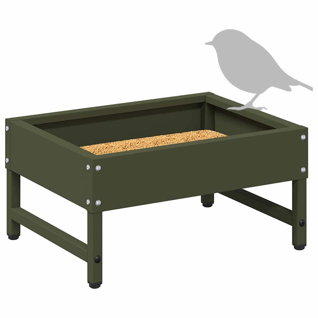 Vogeleter Olijf Groen 80 x 28 x 13.5 cm Koudgewalst Staal is nu te koop bij PeponiXL, paradijselijk wonen!