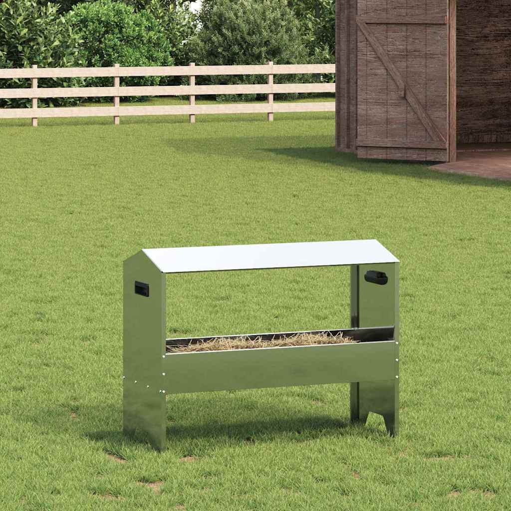 Voederbak voor vee Zilver 79 x 35 x 62 cm Gegalvaniseerd staal is nu te koop bij PeponiXL, paradijselijk wonen!