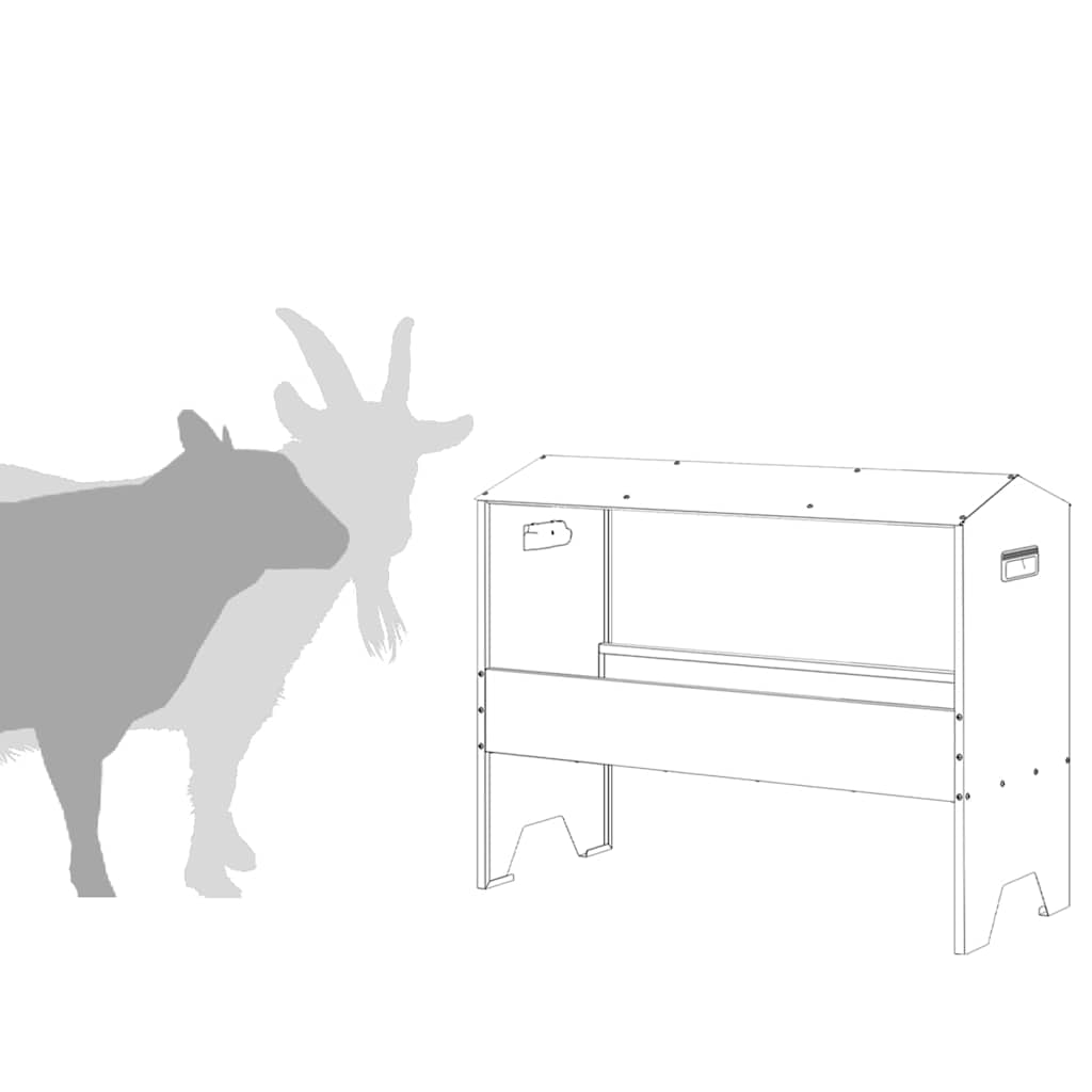 Voederbak voor vee Zilver 79 x 35 x 62 cm Gegalvaniseerd staal is nu te koop bij PeponiXL, paradijselijk wonen!