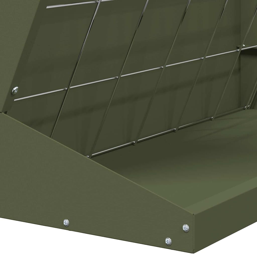 Hooi Feeder Olijf Groen 71 x 33 x 70 cm Koudgewalst Staal is nu te koop bij PeponiXL, paradijselijk wonen!