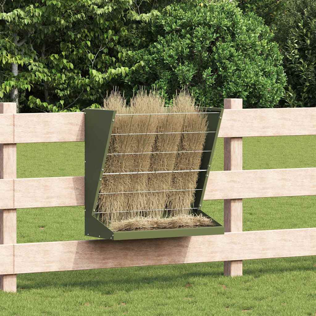 Hooi Feeder Olijf Groen 71 x 33 x 70 cm Koudgewalst Staal is nu te koop bij PeponiXL, paradijselijk wonen!