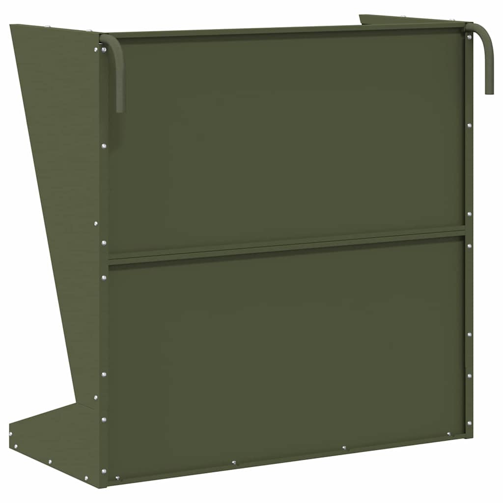Hooi Feeder Olijf Groen 71 x 33 x 70 cm Koudgewalst Staal is nu te koop bij PeponiXL, paradijselijk wonen!