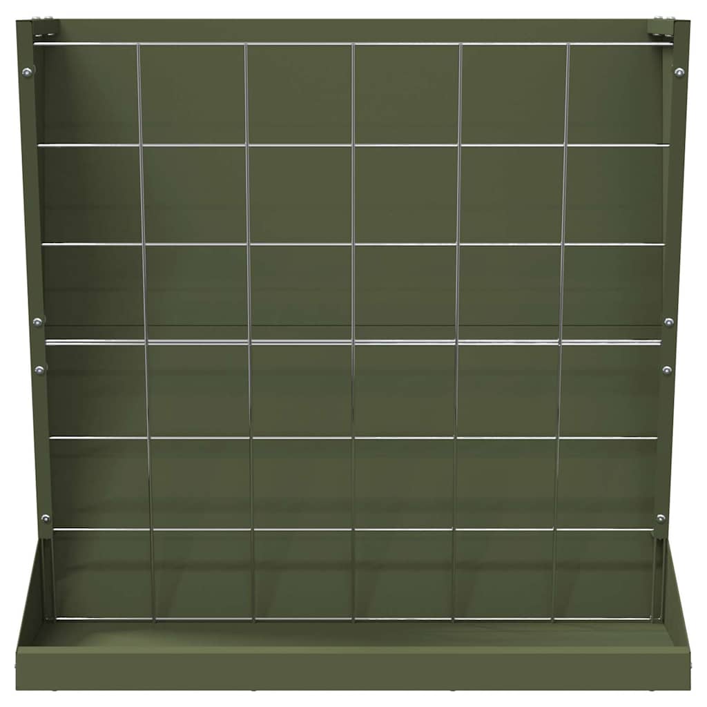 Hooi Feeder Olijf Groen 71 x 33 x 70 cm Koudgewalst Staal is nu te koop bij PeponiXL, paradijselijk wonen!