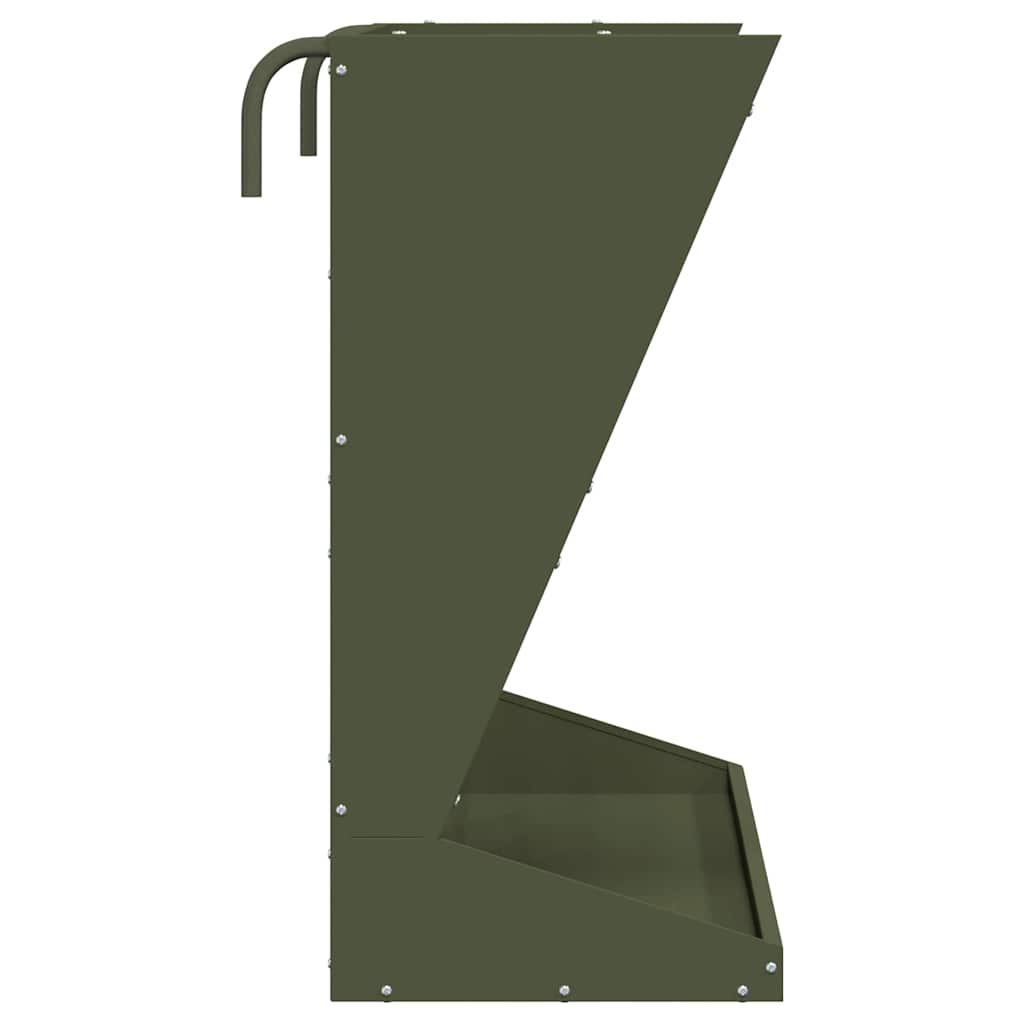 Hooi Feeder Olijf Groen 71 x 33 x 70 cm Koudgewalst Staal is nu te koop bij PeponiXL, paradijselijk wonen!