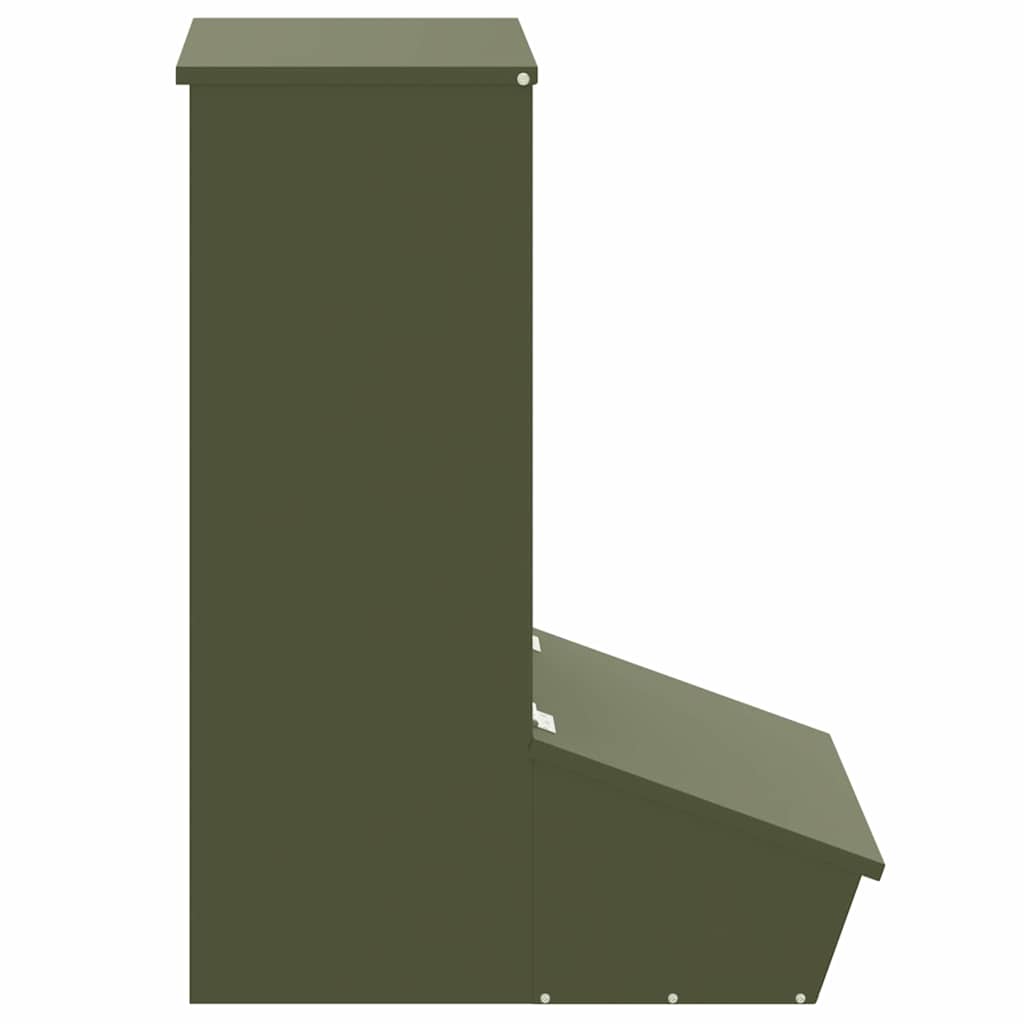 Varkensvoeder Olijf Groen 55 x 38 x 76 cm Koudgewalst Staal is nu te koop bij PeponiXL, paradijselijk wonen!