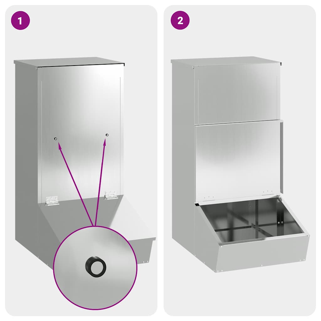 Varkensvoeder Zilver 55 x 38 x 76 cm Gegalvaniseerd staal is nu te koop bij PeponiXL, paradijselijk wonen!