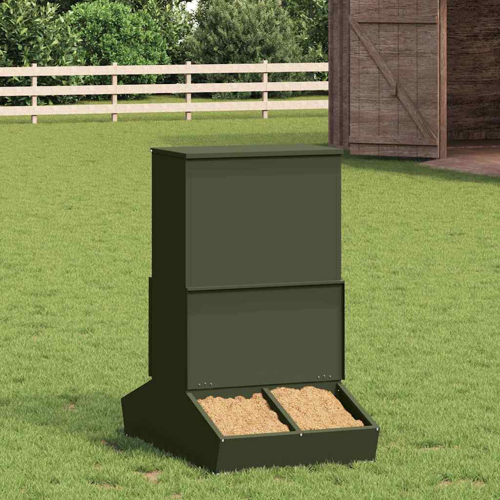 Varkensvoeder Olijf Groen 82 x 51 x 91,5 cm Koudgewalst Staal is nu te koop bij PeponiXL, paradijselijk wonen!