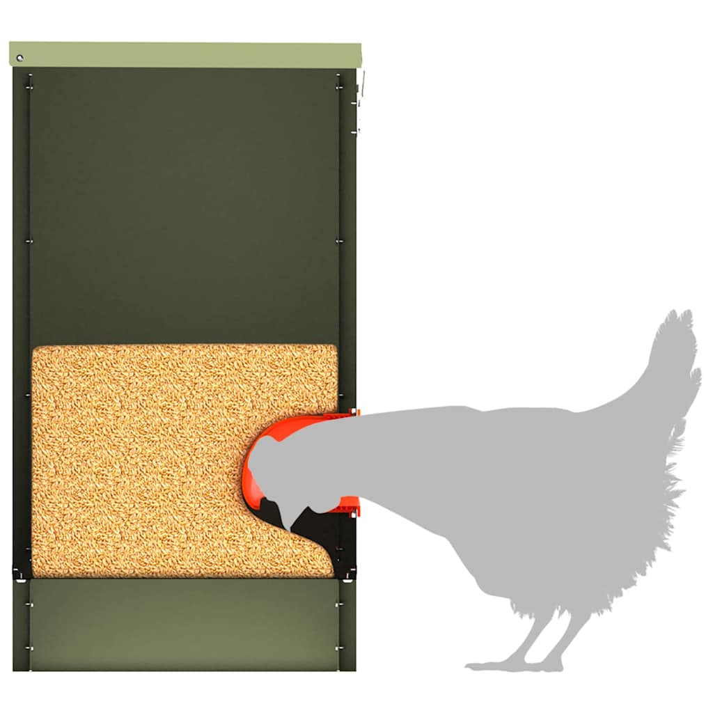 Kip voerbak Olijf Groen 60,5 x 29 x 51 cm Koudgewalst Staal is nu te koop bij PeponiXL, paradijselijk wonen!