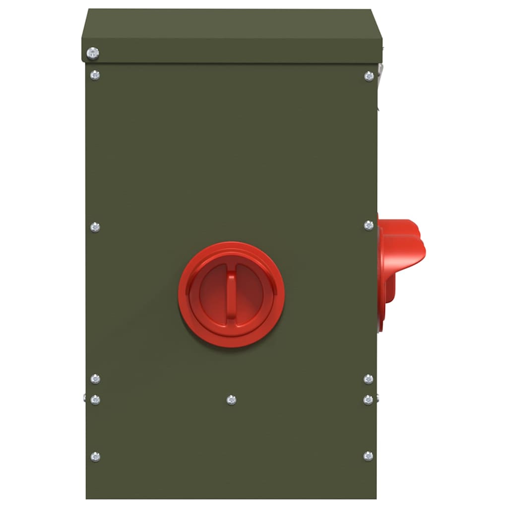 Kip voerbak Olijf Groen 40,5 x 25 x 38 cm Koudgewalst Staal is nu te koop bij PeponiXL, paradijselijk wonen!