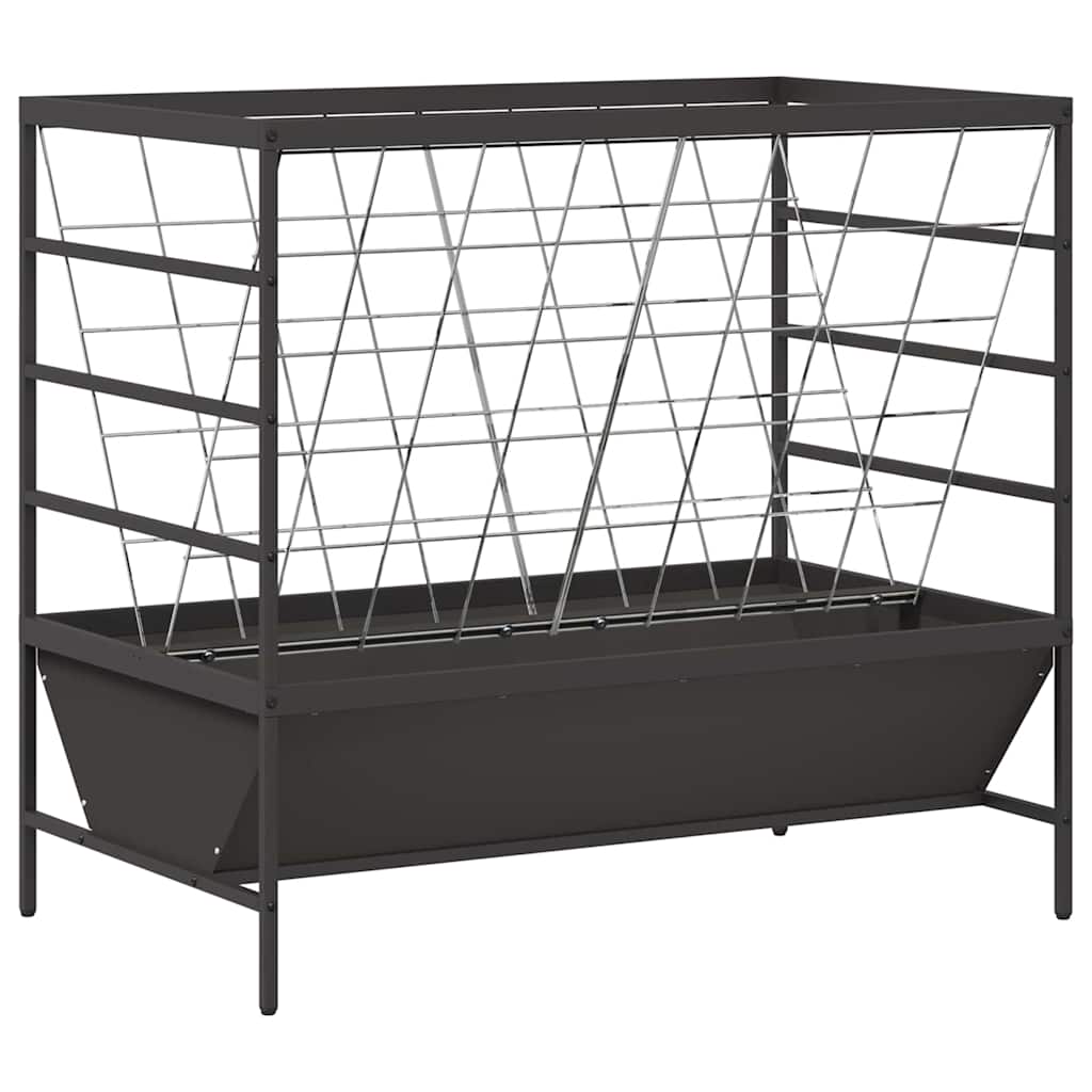 Vee voeder Zwart 100 x 60 x 90 cm Koudgewalst Staal is nu te koop bij PeponiXL, paradijselijk wonen!