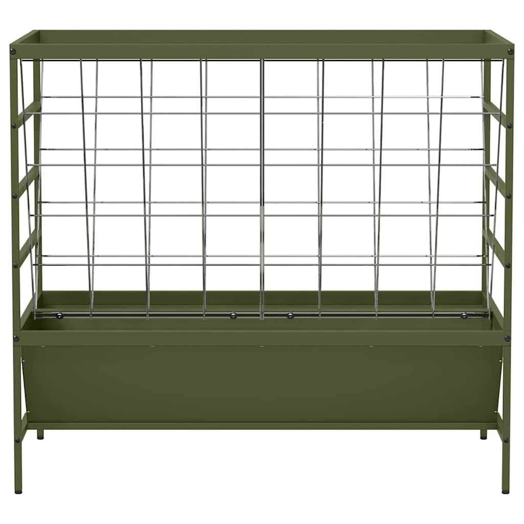 Vee voeder Olijf Groen 100 x 60 x 90 cm Koudgewalst Staal is nu te koop bij PeponiXL, paradijselijk wonen!