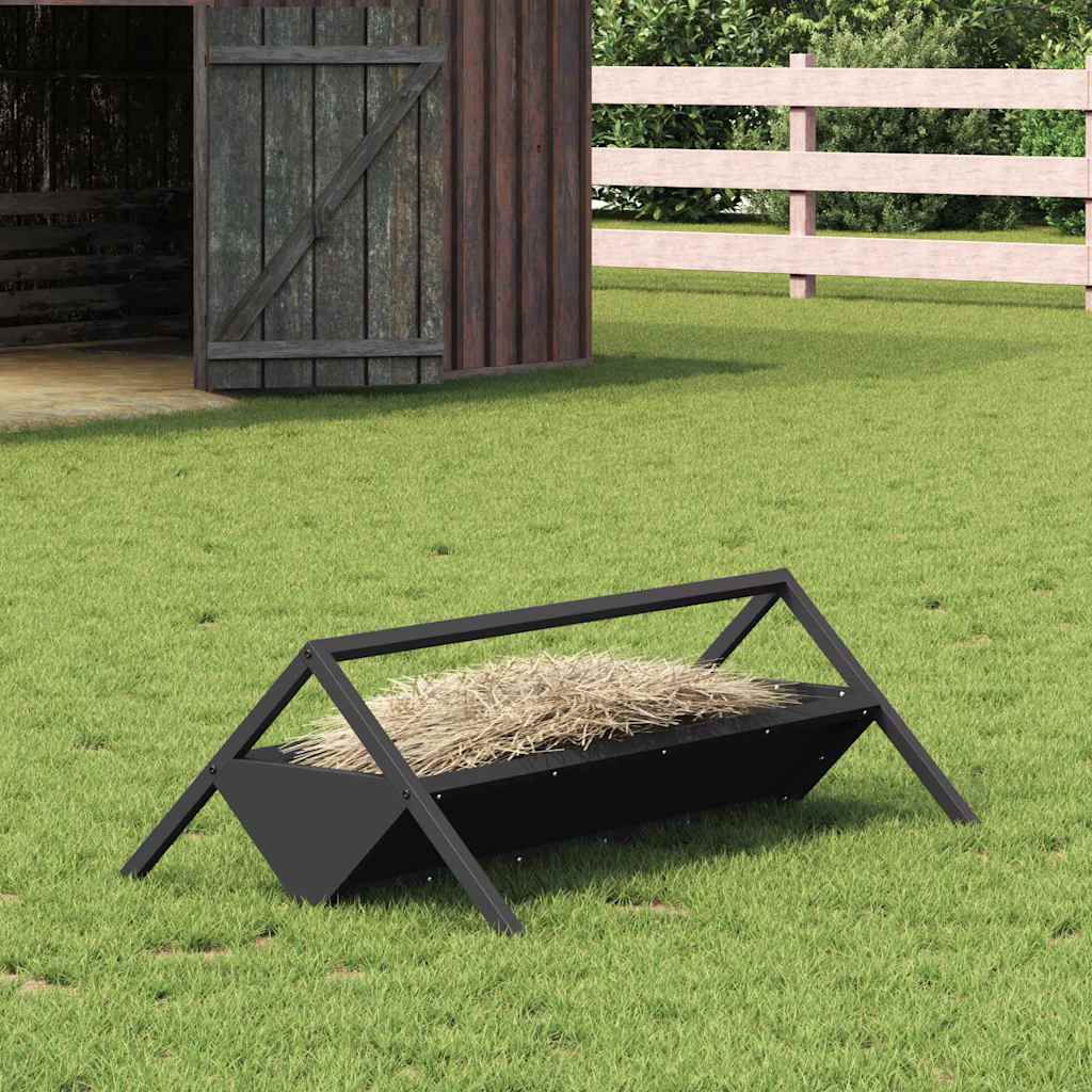 Voederbak voor vee Zwart 111 x 76 x 38 cm Koudgewalst Staal is nu te koop bij PeponiXL, paradijselijk wonen!