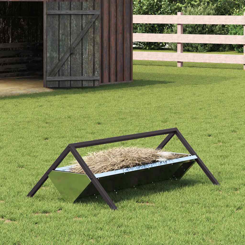Voederbak voor vee Zilver 111 x 76 x 38 cm Gegalvaniseerd staal is nu te koop bij PeponiXL, paradijselijk wonen!