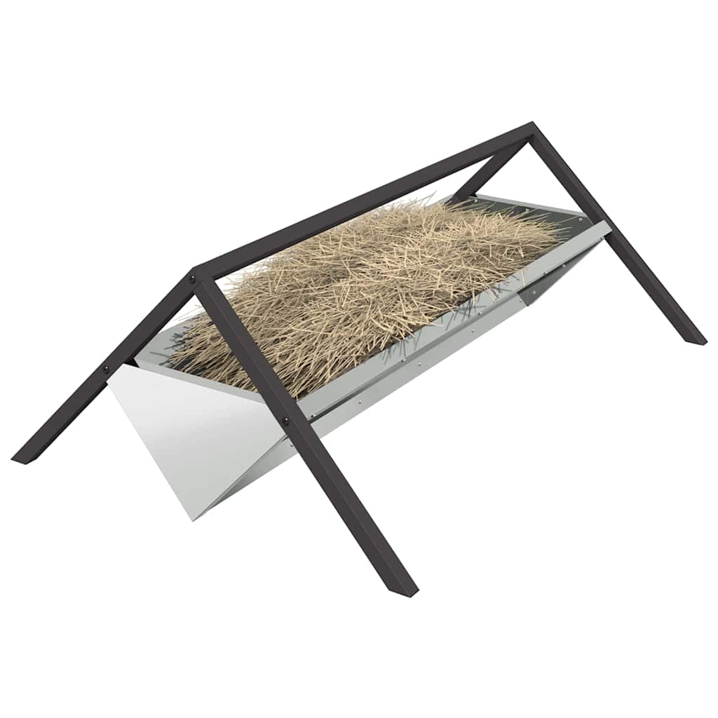 Voederbak voor vee Zilver 111 x 76 x 38 cm Gegalvaniseerd staal is nu te koop bij PeponiXL, paradijselijk wonen!