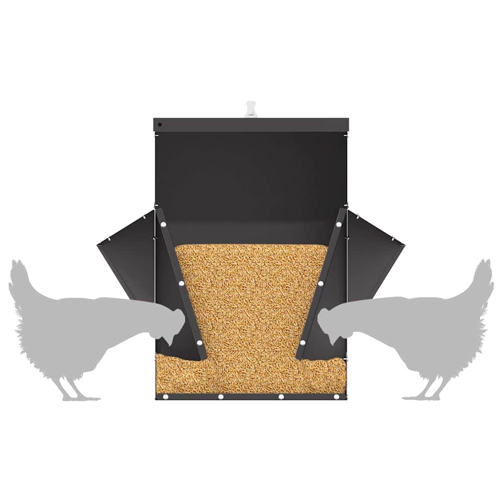 Kip voerbak Zwart 40,5 x 45 x 41 cm Koudgewalst Staal is nu te koop bij PeponiXL, paradijselijk wonen!