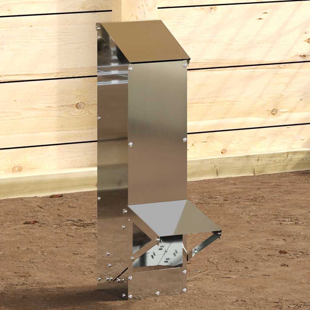 Kip voerbak Zilver 13 x 12 x 51 cm Gegalvaniseerd staal is nu te koop bij PeponiXL, paradijselijk wonen!