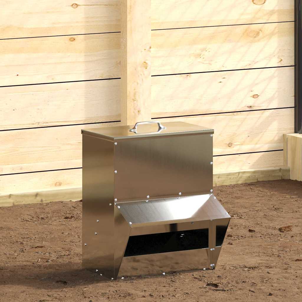 Kip voerbak Zilver 20 x 25 x35 cm Gegalvaniseerd staal is nu te koop bij PeponiXL, paradijselijk wonen!
