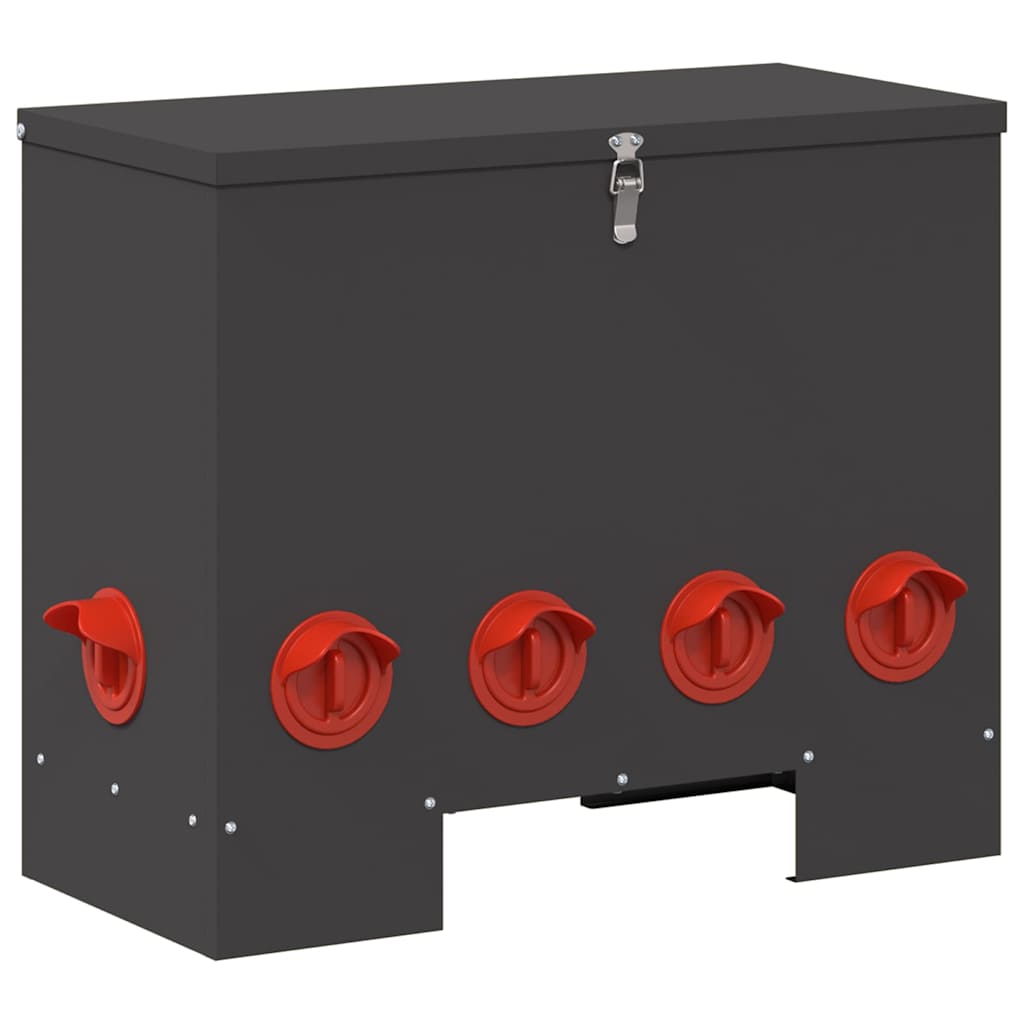 Kip voerbak 2 pcs Zwart 60,5 x 29 x 51 cm Koudgewalst Staal is nu te koop bij PeponiXL, paradijselijk wonen!