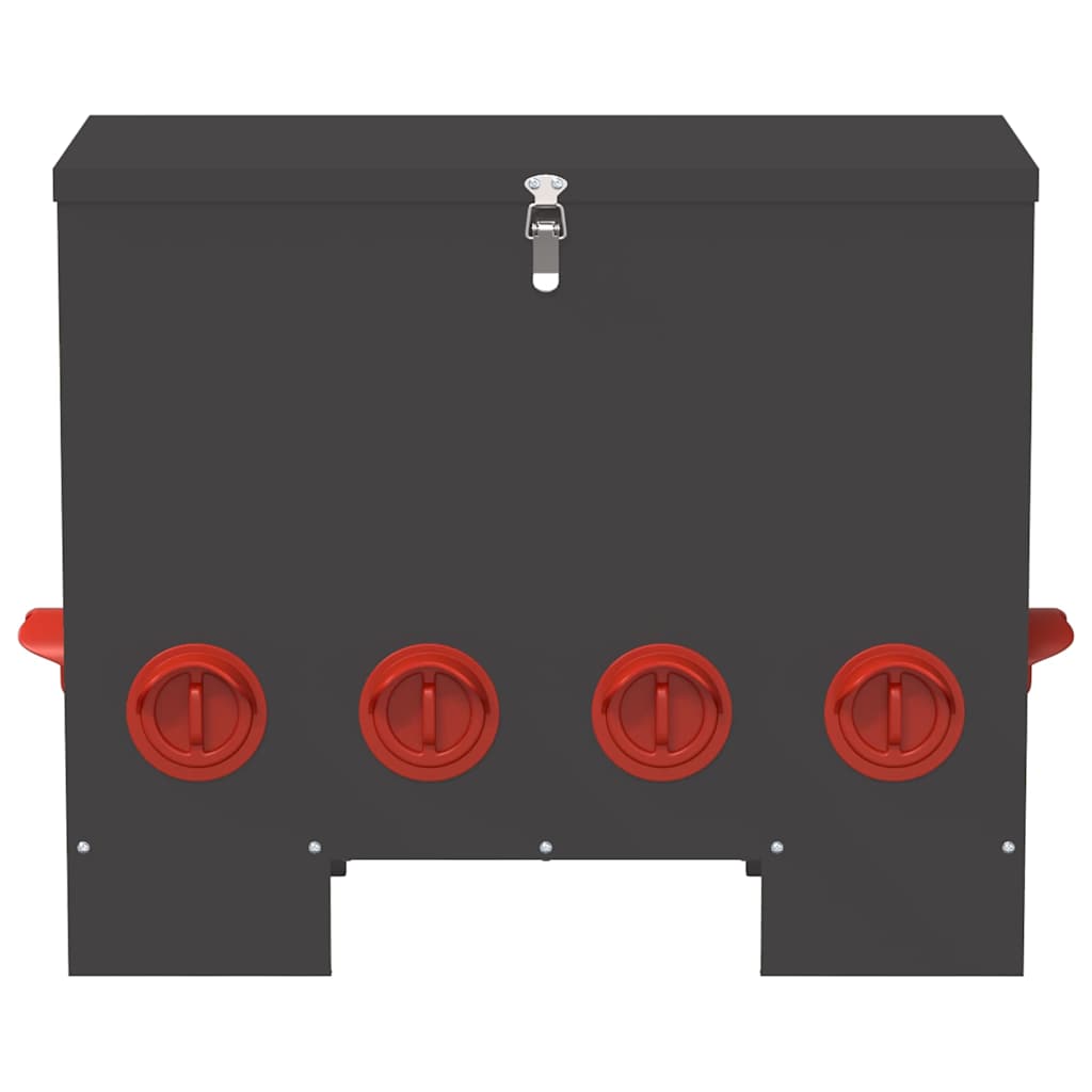 Kip voerbak 2 pcs Zwart 60,5 x 29 x 51 cm Koudgewalst Staal is nu te koop bij PeponiXL, paradijselijk wonen!