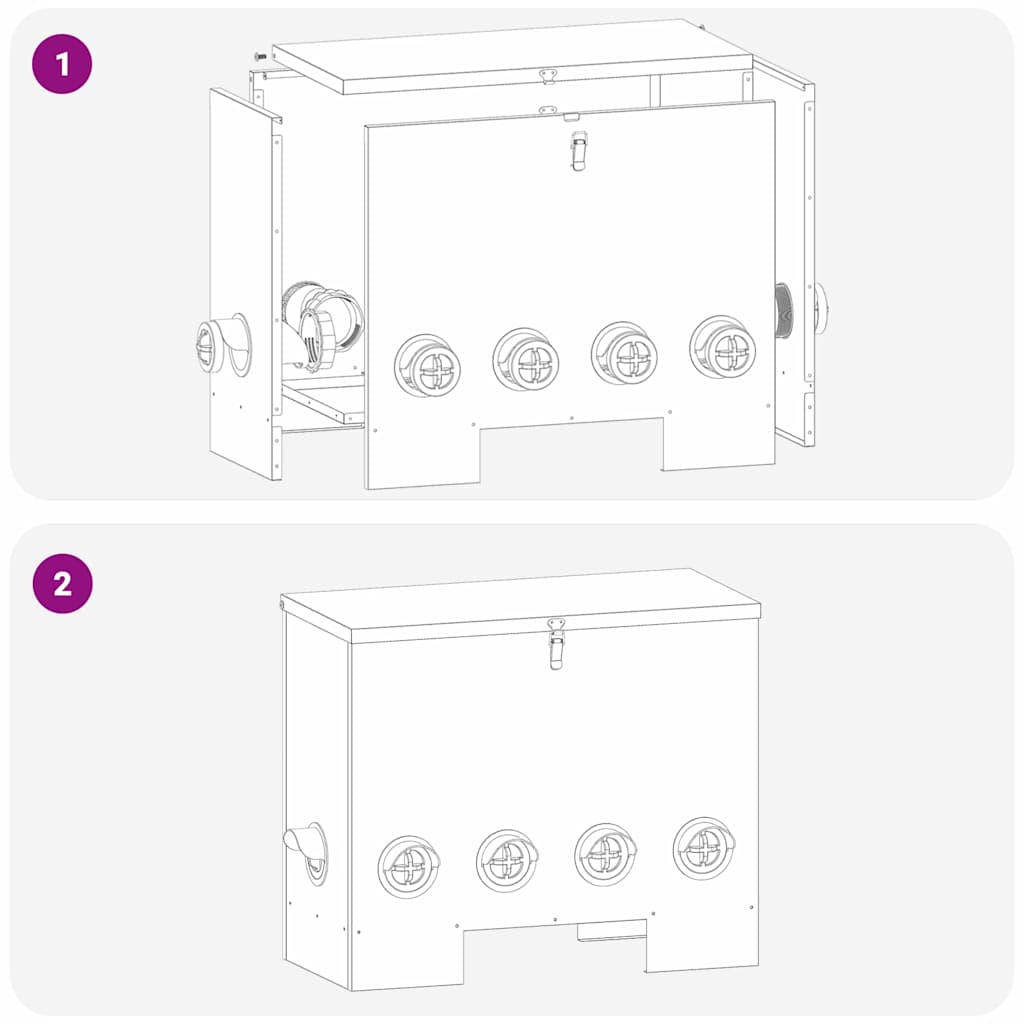 Kip voerbak 2 pcs Olijf Groen 60,5 x 29 x 51 cm is nu te koop bij PeponiXL, paradijselijk wonen!