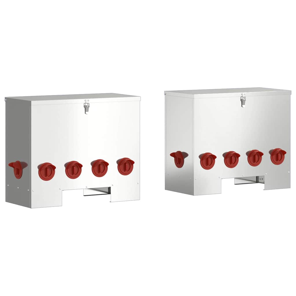 Kip voerbak 2 pcs Zilver 60,5 x 29 x 51 cm Gegalvaniseerd staal is nu te koop bij PeponiXL, paradijselijk wonen!