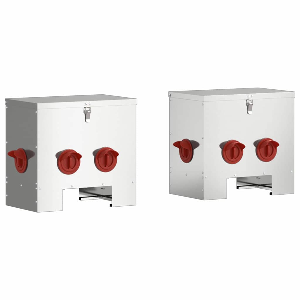 Kip voerbak 2 pcs Zilver 40,5 x 25 x 38 cm Gegalvaniseerd staal is nu te koop bij PeponiXL, paradijselijk wonen!