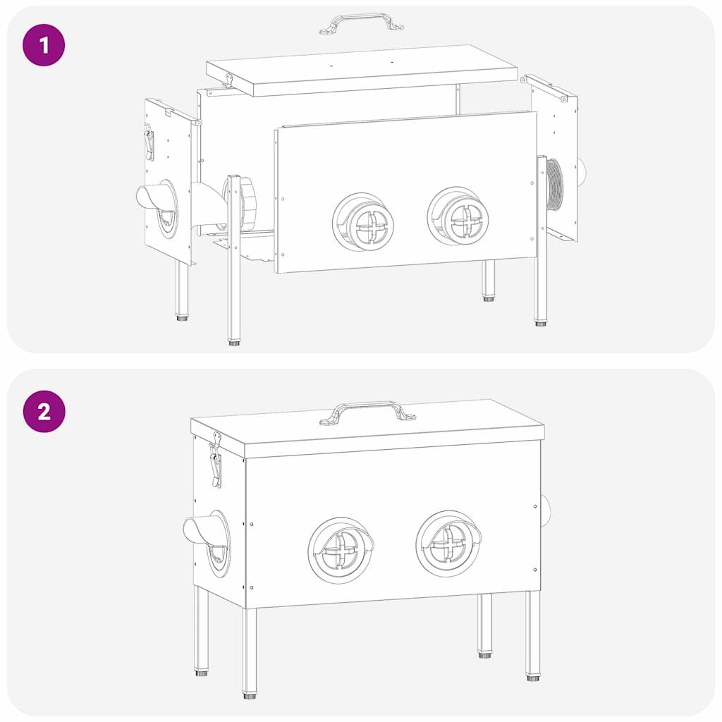 Kip voerbak 2 pcs Zwart 41,5 x 20,5 x 33 cm Koudgewalst Staal is nu te koop bij PeponiXL, paradijselijk wonen!