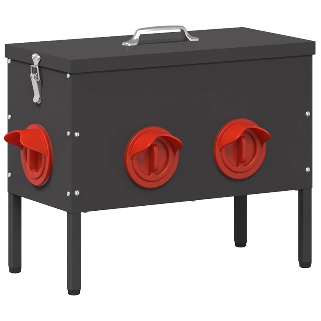 Kip voerbak 2 pcs Zwart 41,5 x 20,5 x 33 cm Koudgewalst Staal is nu te koop bij PeponiXL, paradijselijk wonen!