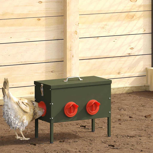 Kip voerbak 2 pcs Olijf Groen 41,5 x 20,5 x 33 cm is nu te koop bij PeponiXL, paradijselijk wonen!
