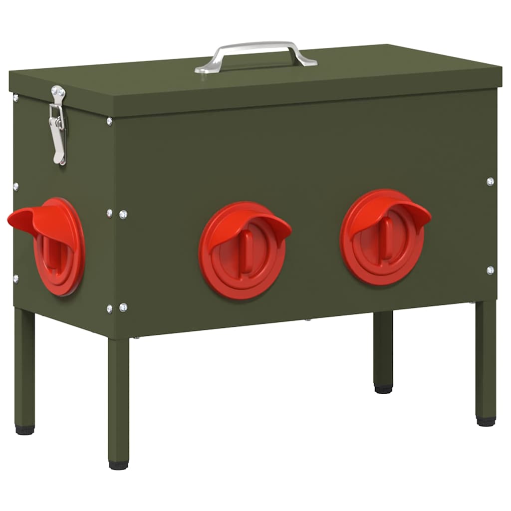 Kip voerbak 2 pcs Olijf Groen 41,5 x 20,5 x 33 cm is nu te koop bij PeponiXL, paradijselijk wonen!