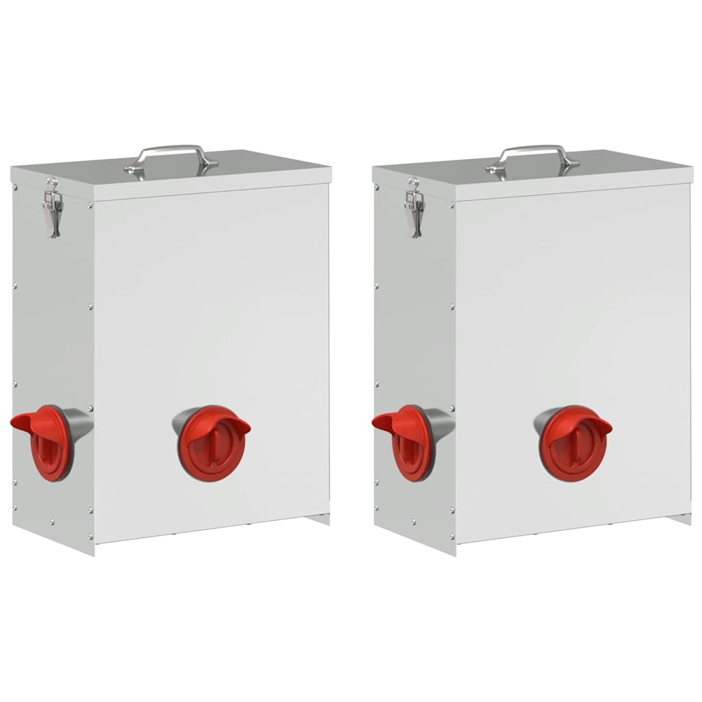 Kip voerbak 2 pcs Zilver 32,5 x 20,5 x 43 cm is nu te koop bij PeponiXL, paradijselijk wonen!