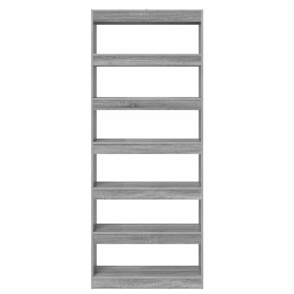 Boekenkast met plank Grijs Sonoma 80 x 30 x 198 cm Bewerkt hout is nu te koop bij PeponiXL, paradijselijk wonen!