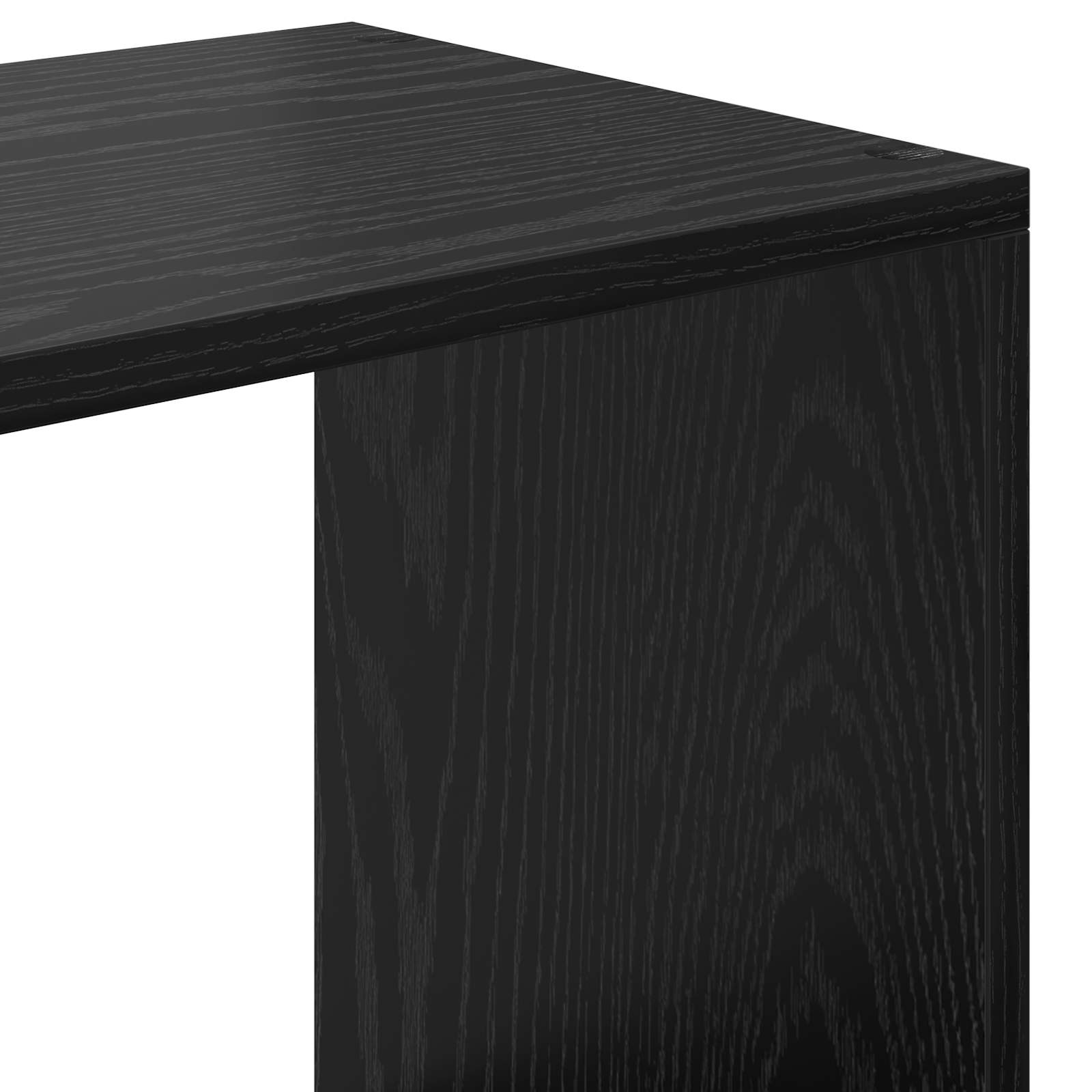 Boekenkast Zwart Eiken 137,5 x 29 x 137,5 cm Bewerkt hout is nu te koop bij PeponiXL, paradijselijk wonen!