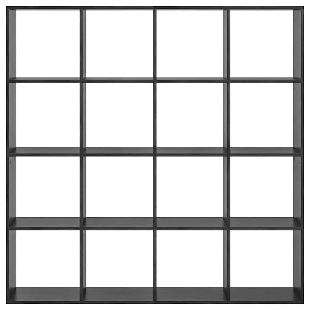 Boekenkast Zwart Eiken 137,5 x 29 x 137,5 cm Bewerkt hout is nu te koop bij PeponiXL, paradijselijk wonen!