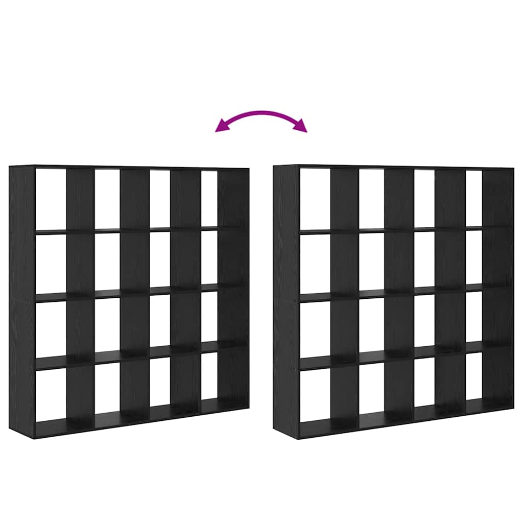 Boekenkast Zwart Eiken 137,5 x 29 x 137,5 cm Bewerkt hout is nu te koop bij PeponiXL, paradijselijk wonen!