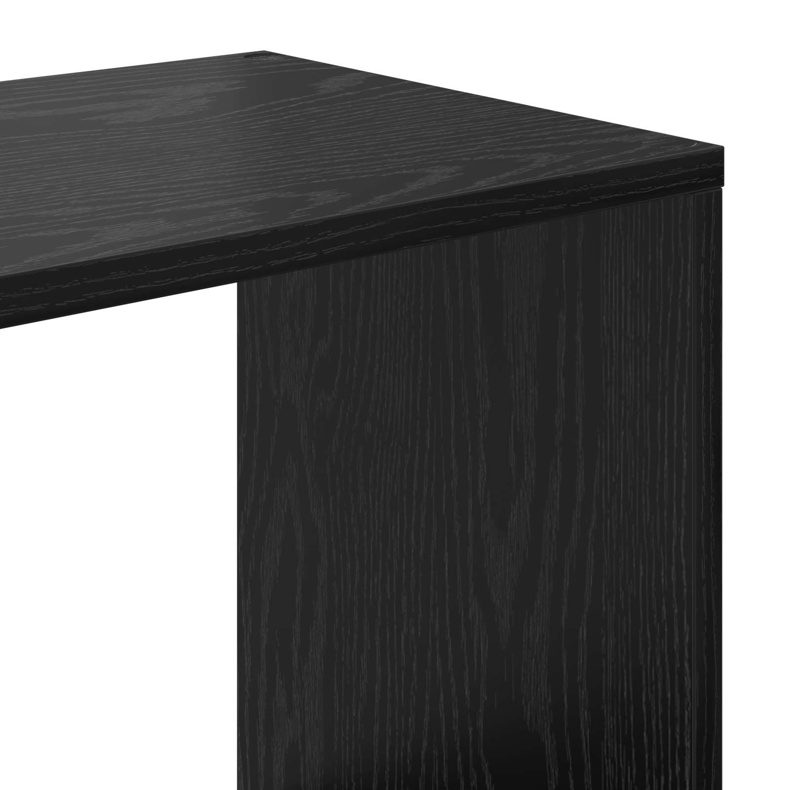 Boekenkast Zwart Eiken 132 x 29 x 141,5 cm Bewerkt hout is nu te koop bij PeponiXL, paradijselijk wonen!