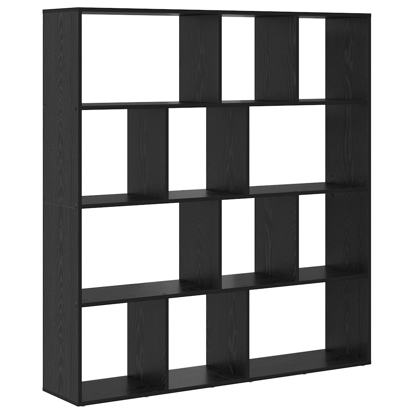 Boekenkast Zwart Eiken 132 x 29 x 141,5 cm Bewerkt hout is nu te koop bij PeponiXL, paradijselijk wonen!