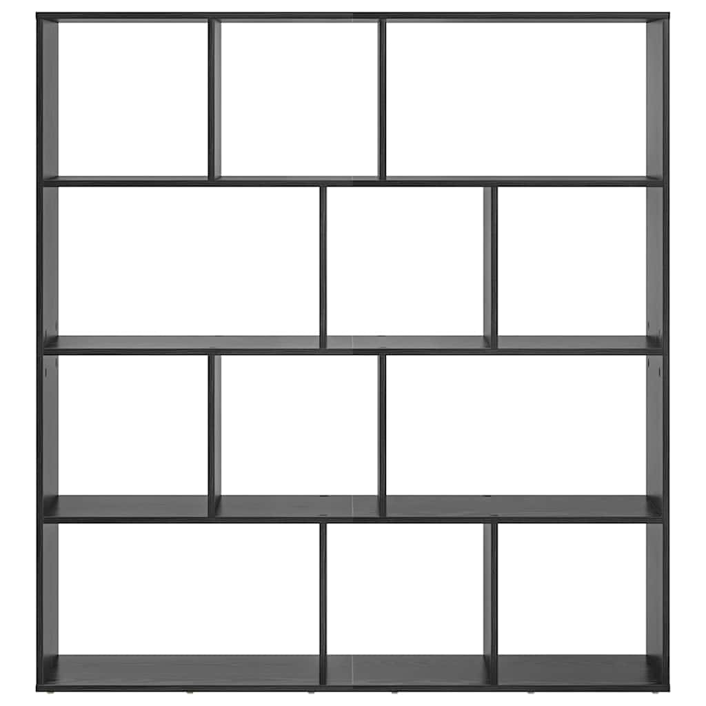 Boekenkast Zwart Eiken 132 x 29 x 141,5 cm Bewerkt hout is nu te koop bij PeponiXL, paradijselijk wonen!