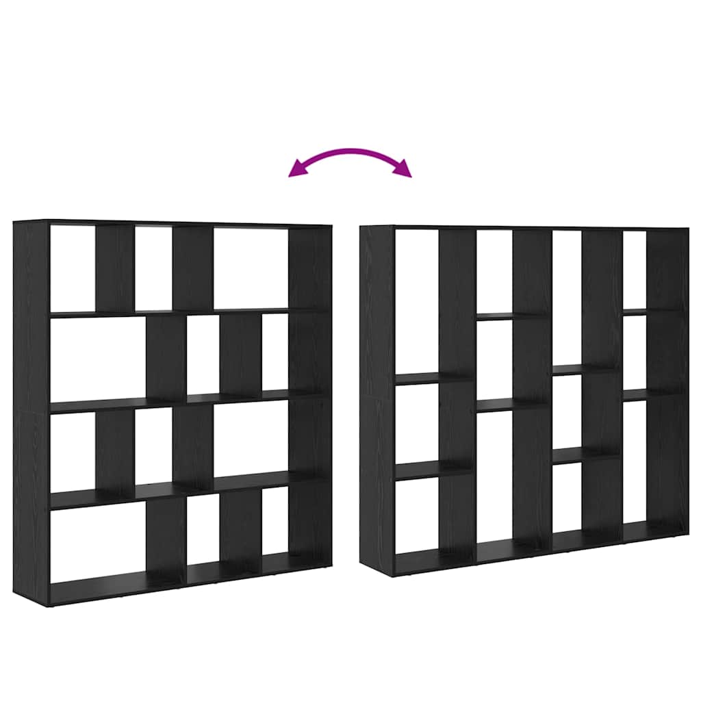 Boekenkast Zwart Eiken 132 x 29 x 141,5 cm Bewerkt hout is nu te koop bij PeponiXL, paradijselijk wonen!