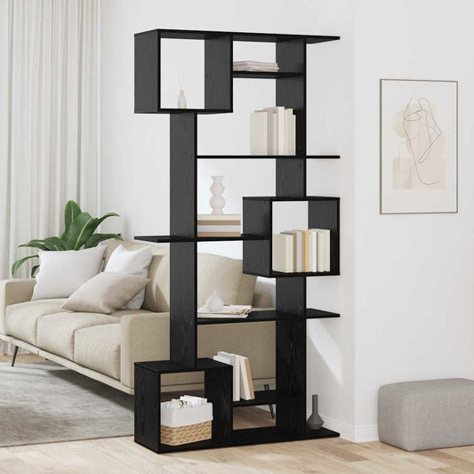 Boekenkast Zwart Eiken 92 x 29 x 188 cm Bewerkt hout is nu te koop bij PeponiXL, paradijselijk wonen!