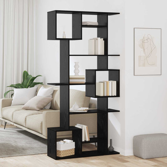 Boekenkast Zwart Eiken 92 x 29 x 188 cm Bewerkt hout is nu te koop bij PeponiXL, paradijselijk wonen!