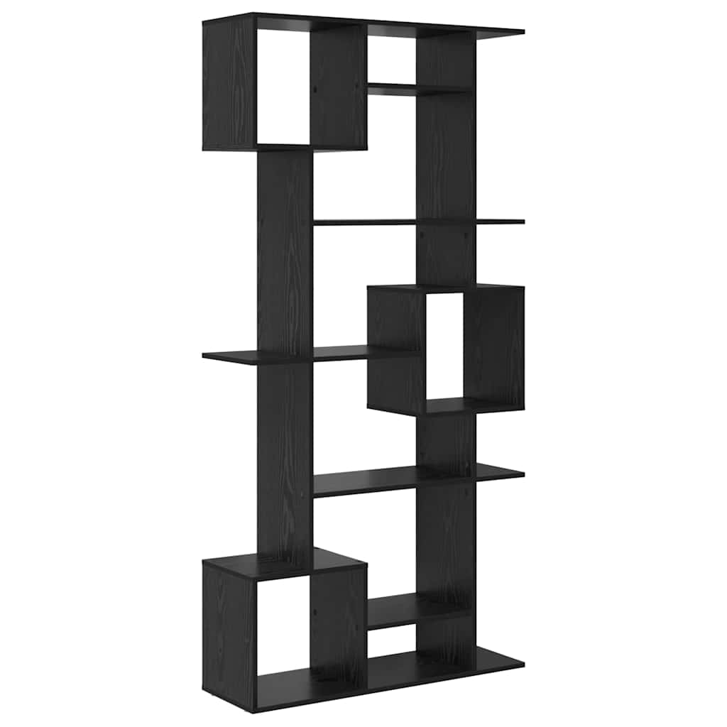 Boekenkast Zwart Eiken 92 x 29 x 188 cm Bewerkt hout is nu te koop bij PeponiXL, paradijselijk wonen!