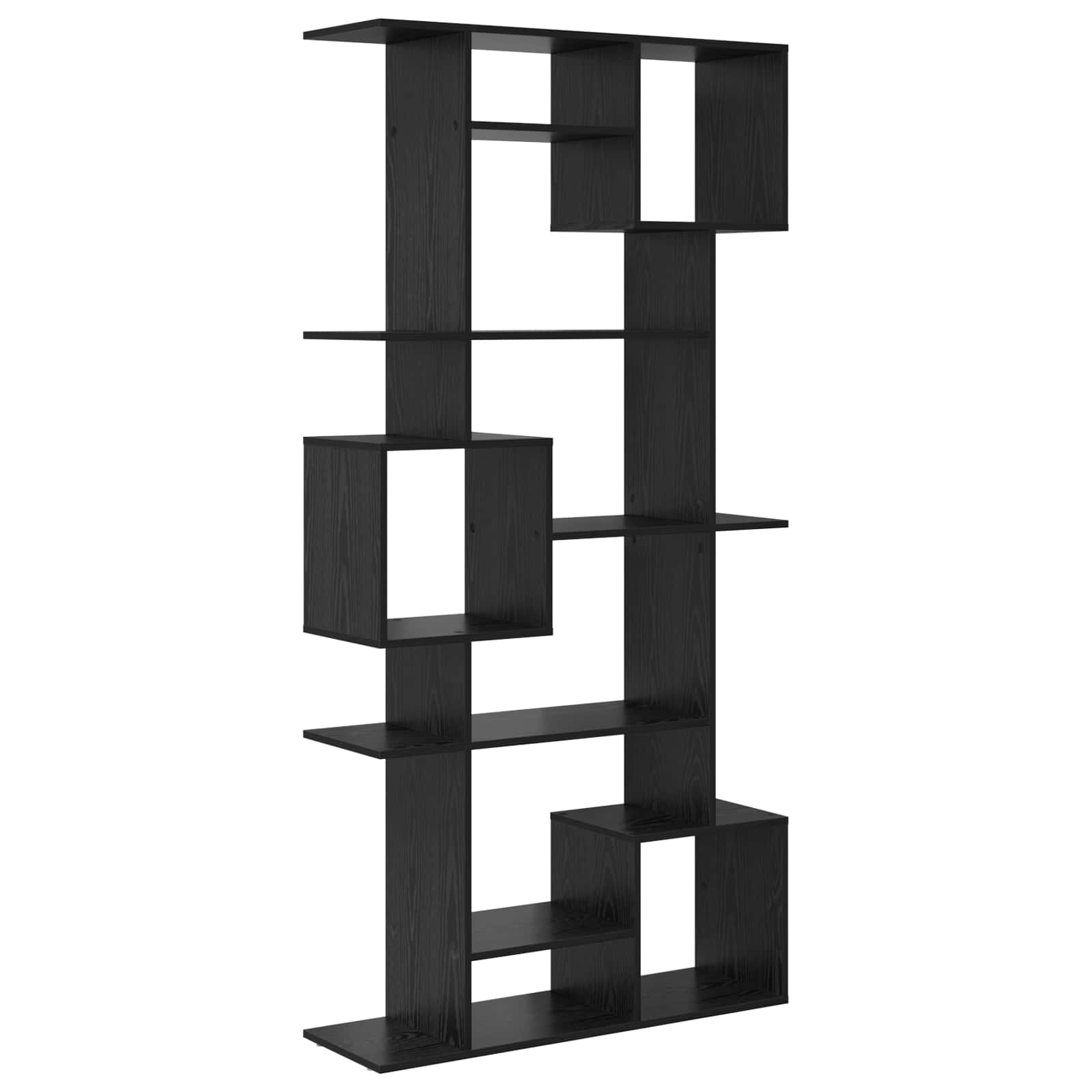 Boekenkast Zwart Eiken 92 x 29 x 188 cm Bewerkt hout is nu te koop bij PeponiXL, paradijselijk wonen!