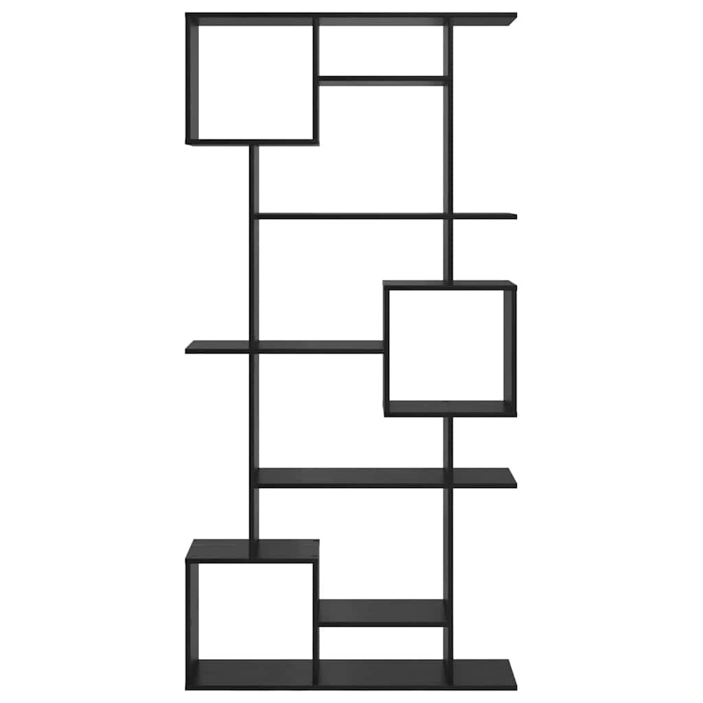 Boekenkast Zwart Eiken 92 x 29 x 188 cm Bewerkt hout is nu te koop bij PeponiXL, paradijselijk wonen!